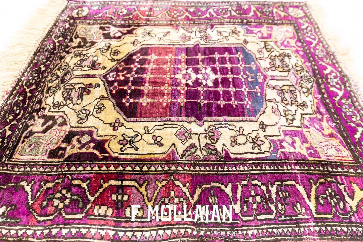 Tappeto Farahan in Seta Color Viola n°:684295
